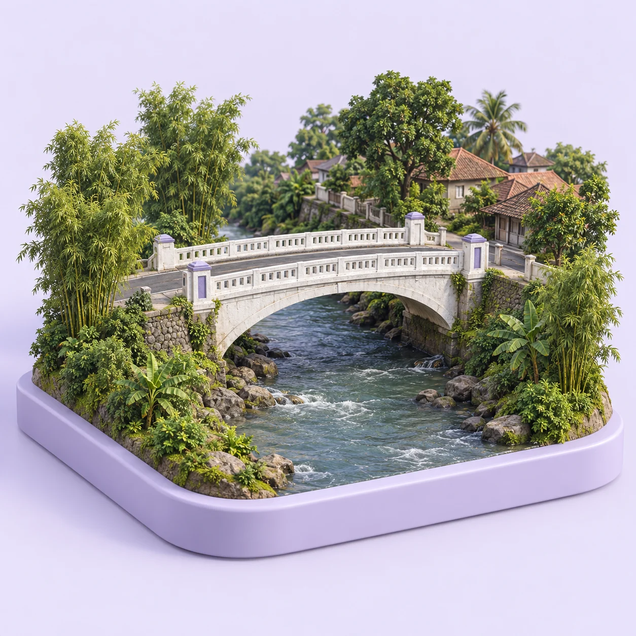 Ilustrasi tiga dimensi terinspirasi Jembatan Panus, Depok